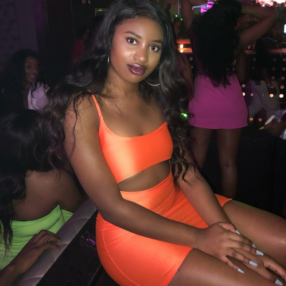 Cut to the Chase Fashion Nova Dress Neon Orange